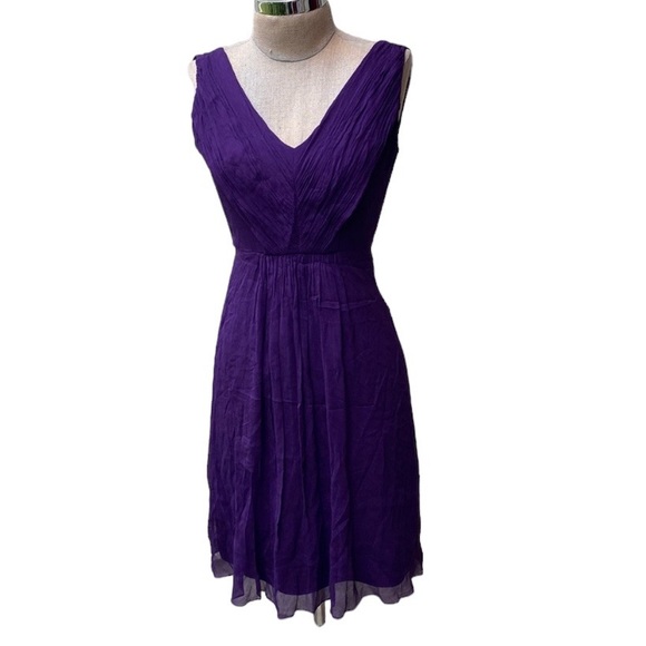 J Crew 100% silk Louisa chiffon dress with gorgeous back zipper. Gorgeous! - Picture 2 of 16